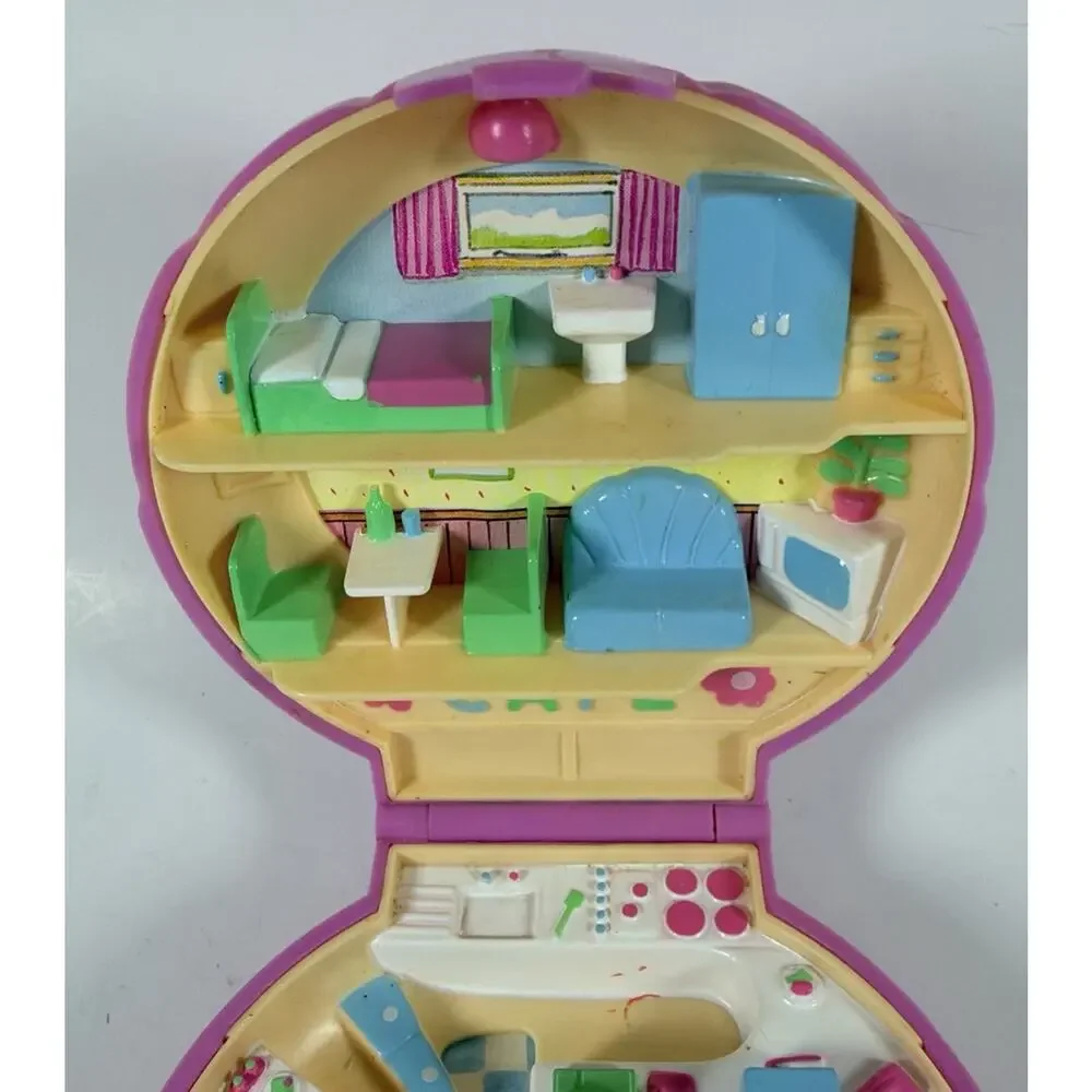 2 Vtg 1989 Polly Pocket Polly’s Cafe Bluebird + Figures - Issues Incomplete Read